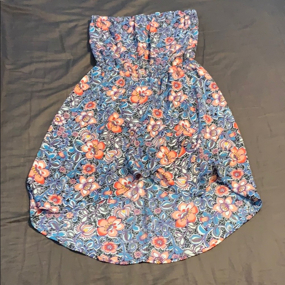 Express high-low strapless dress